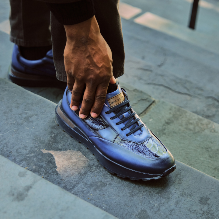 Arkley Calf/Ostrich Paw Sneaker