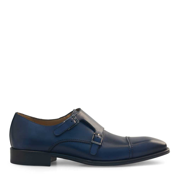 Calf Cap Toe Double Monk Strap