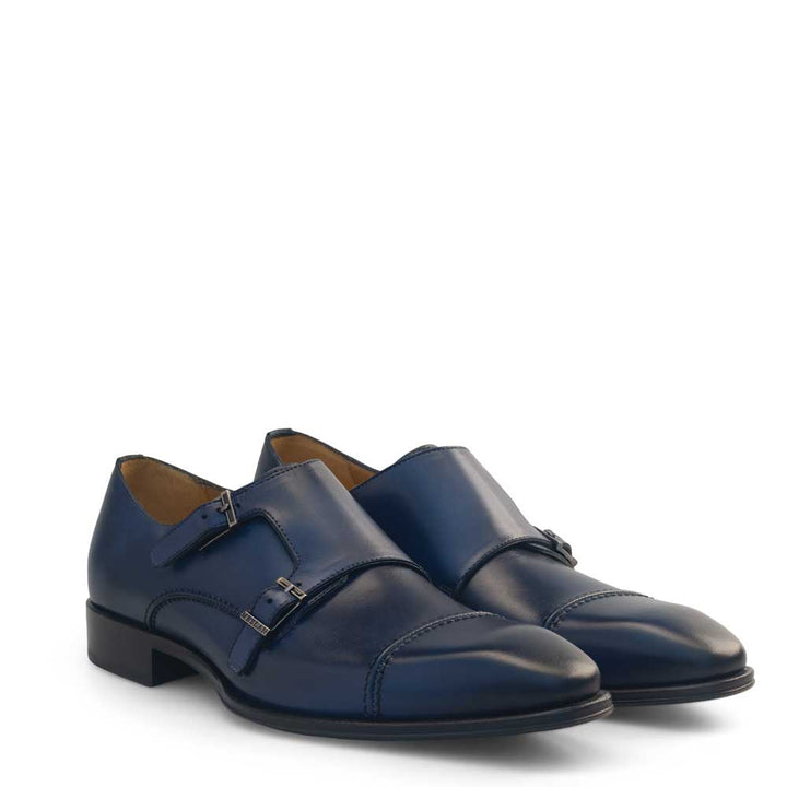 Calf Cap Toe Double Monk Strap