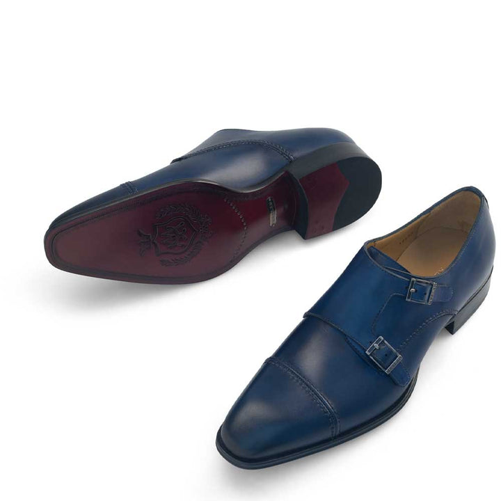 Calf Cap Toe Double Monk Strap
