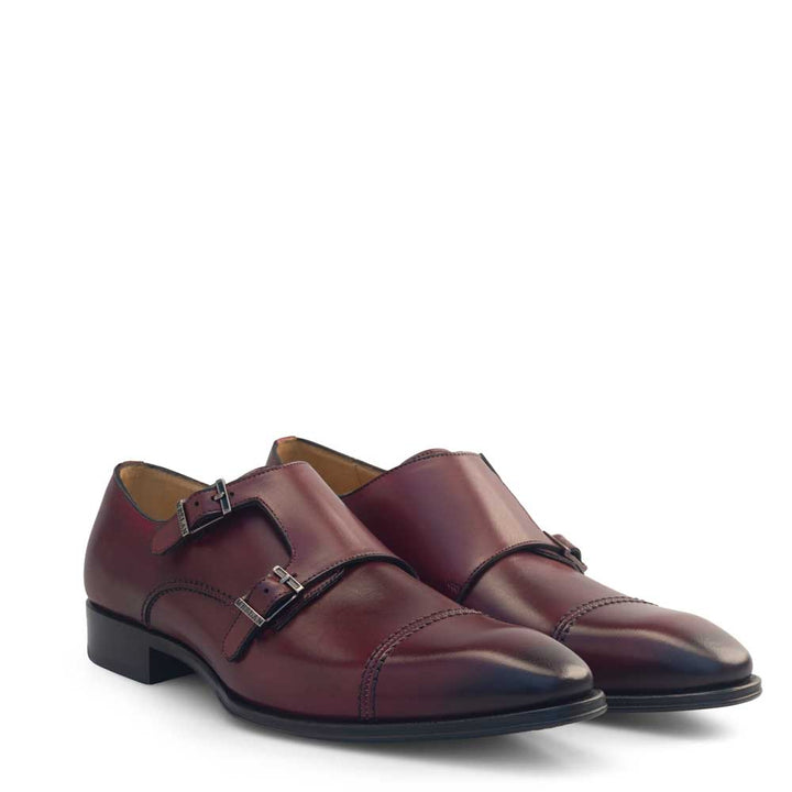Calf Cap Toe Double Monk Strap