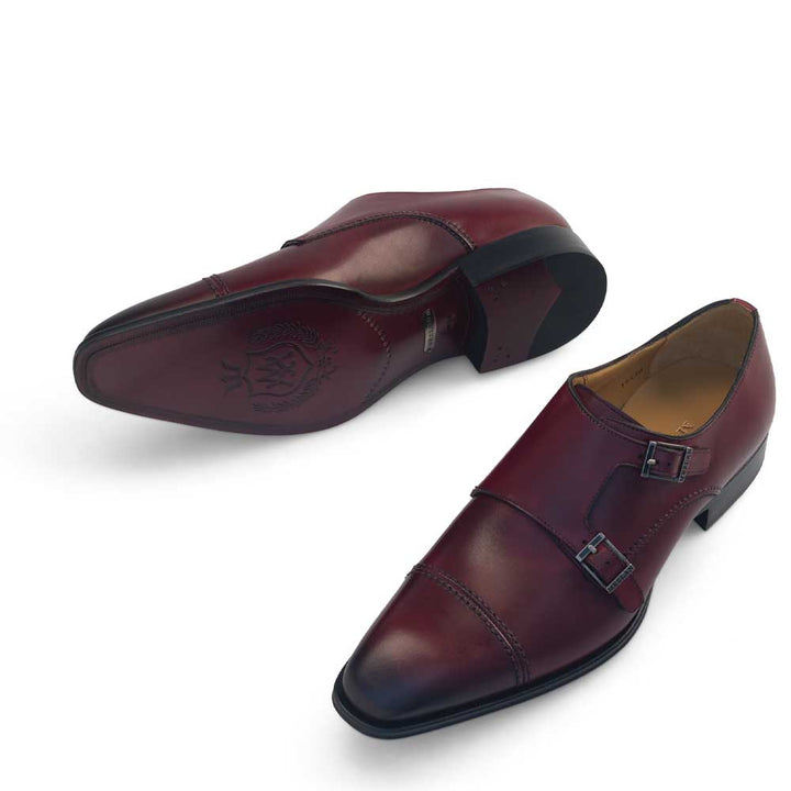 Calf Cap Toe Double Monk Strap