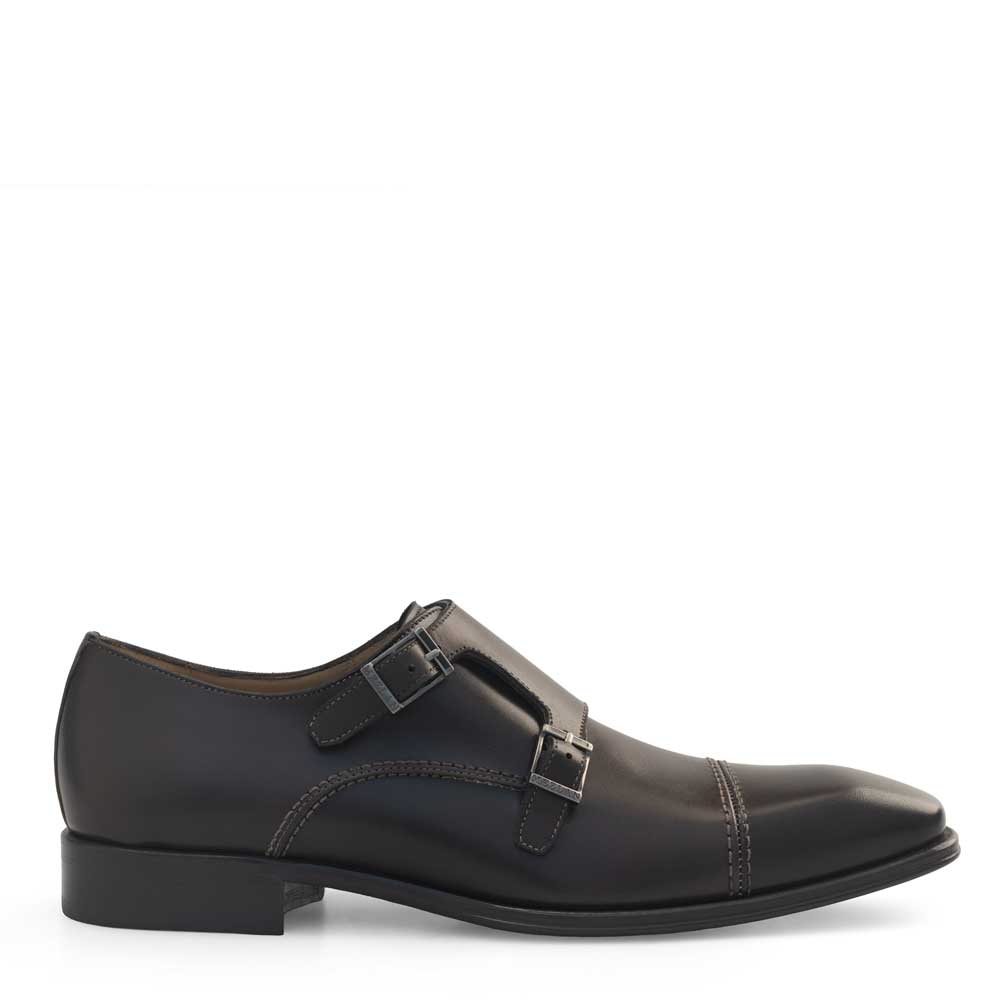 Calf Cap Toe Double Monk Strap