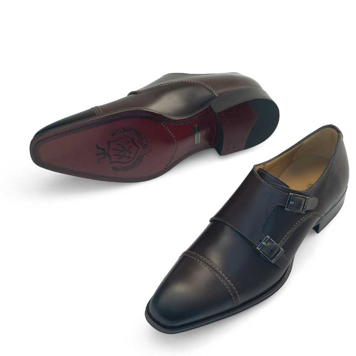 Calf Cap Toe Double Monk Strap