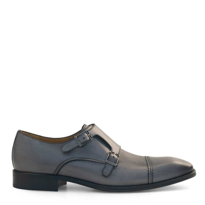 Calf Cap Toe Double Monk Strap