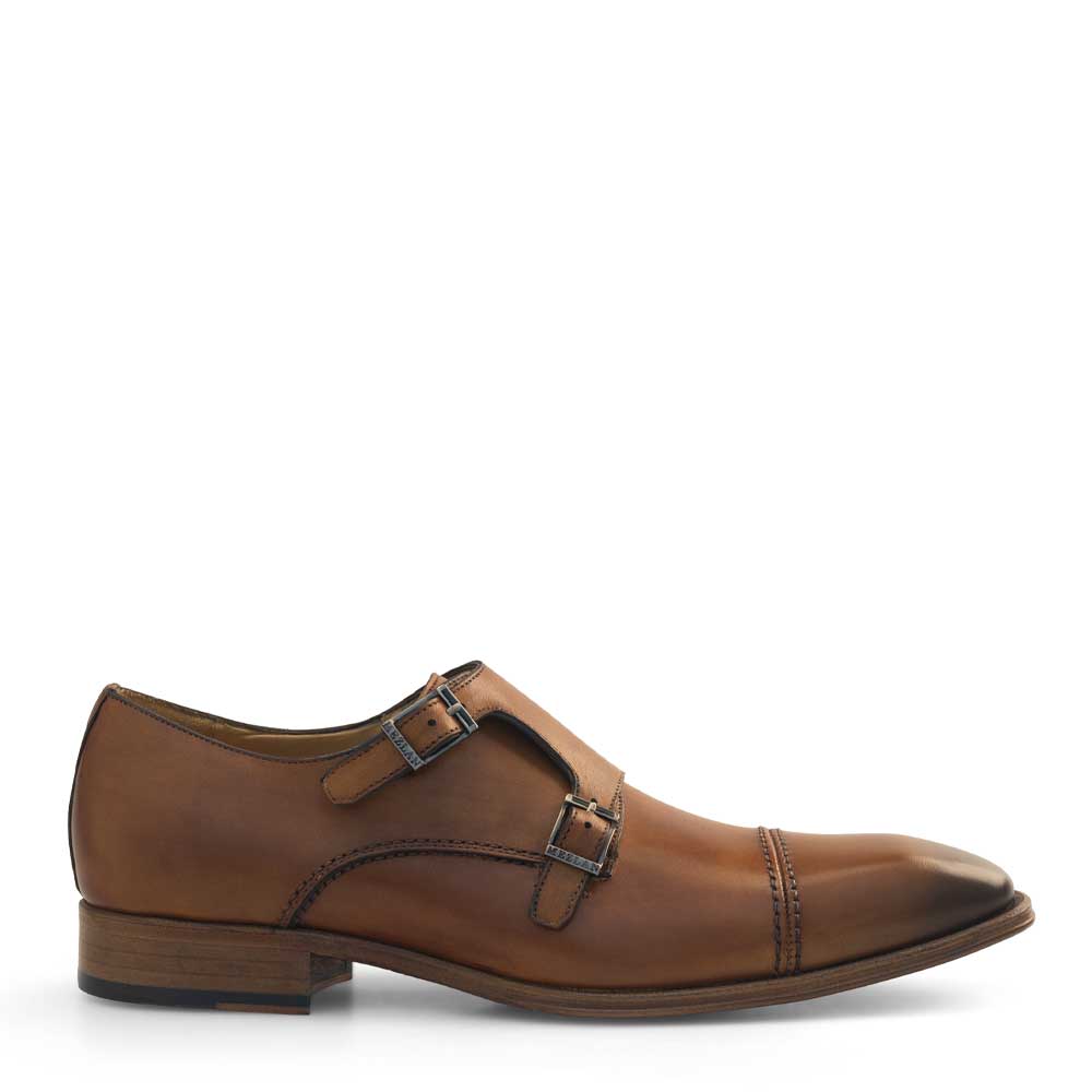 Calf Cap Toe Double Monk Strap