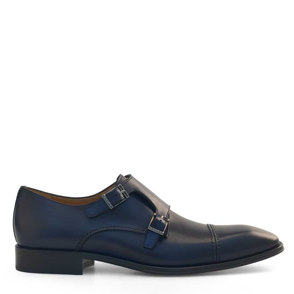 Calf Cap Toe Double Monk Strap