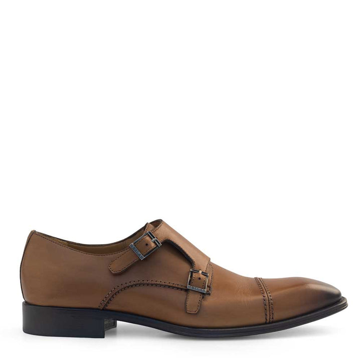 Calf Cap Toe Double Monk Strap