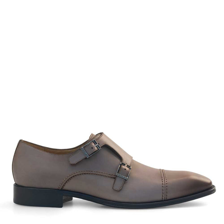 Calf Cap Toe Double Monk Strap
