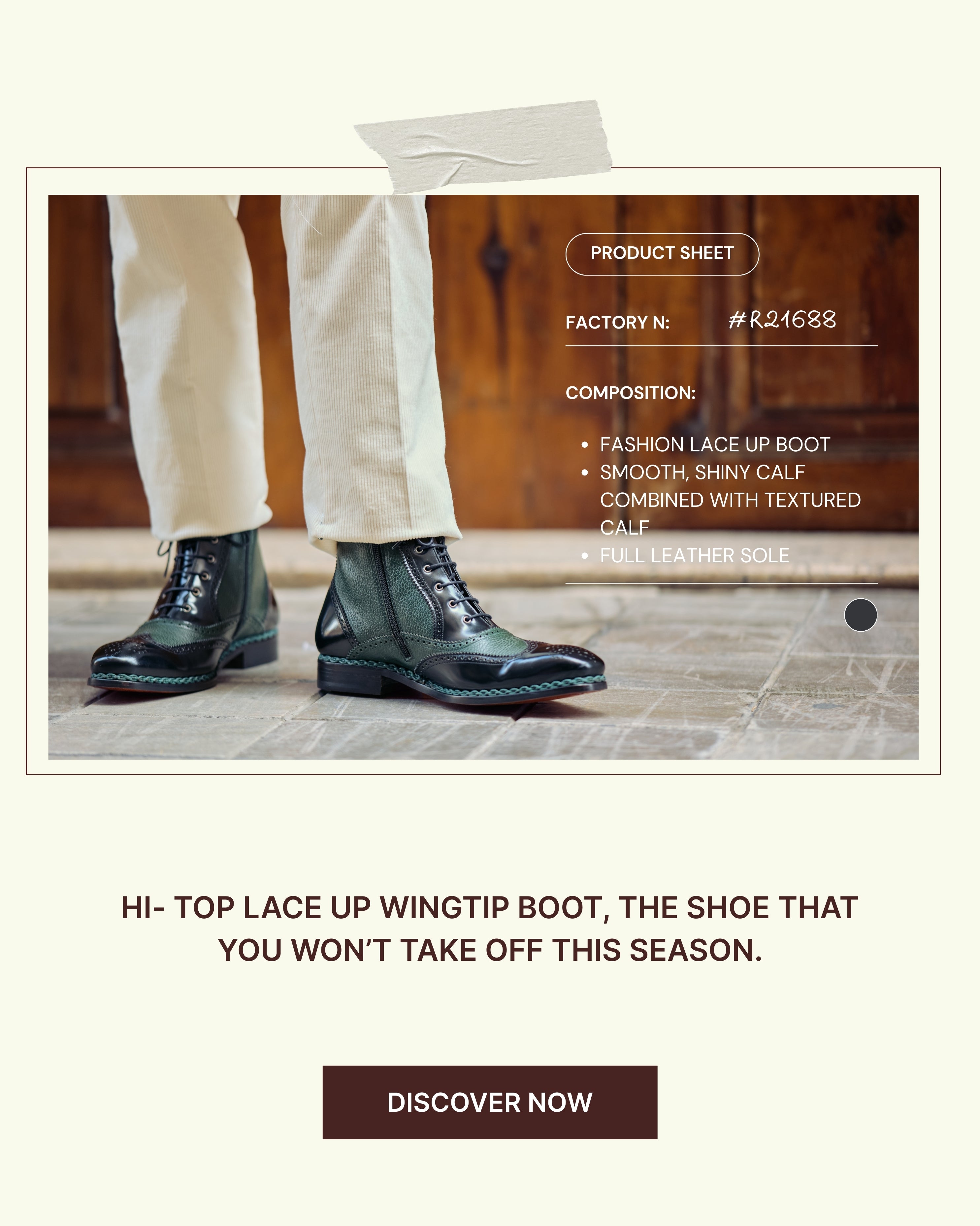 Landing Hi-Top Lace Up Wingtip Boot – Mezlan