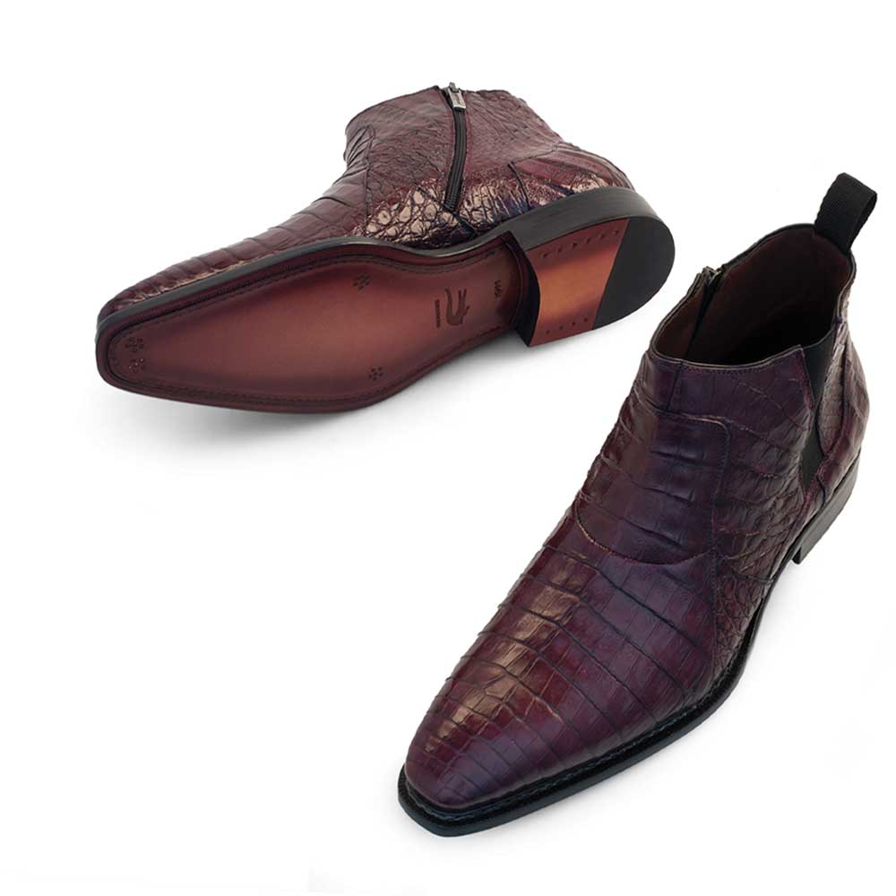 Mezlan Blackmore Brown Genuine Crocodile Plain Toe Mens Boot