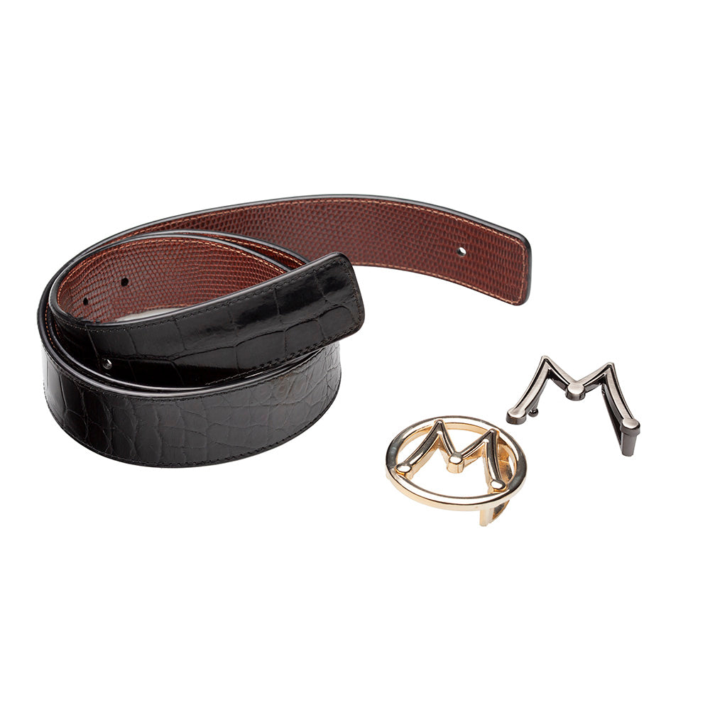 Reversible Exotic Strap / Interchangeable Dual Buckles – Mezlan