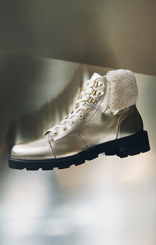 Landing Bronze Shearling Alpine Lace Up Boot – Mezlan