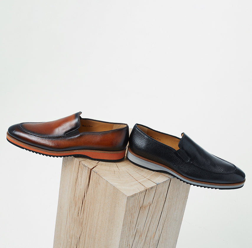 Landing Embossed Calfskin Asymmetric Oxford – Mezlan