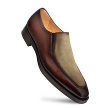Load image into Gallery viewer, Two-Tone Suede/Leather Slip On
