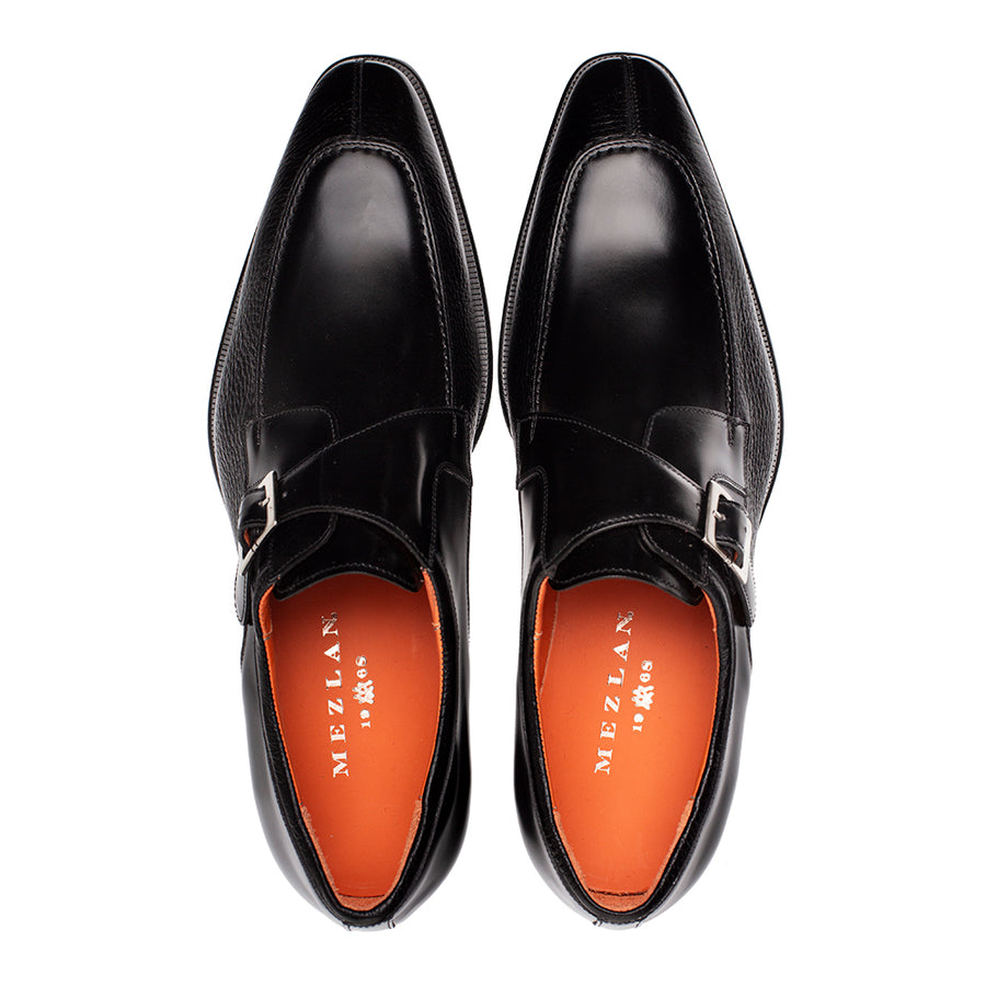 Mezlan Pego Deerskin Monk Strap Black (21158) main image 1