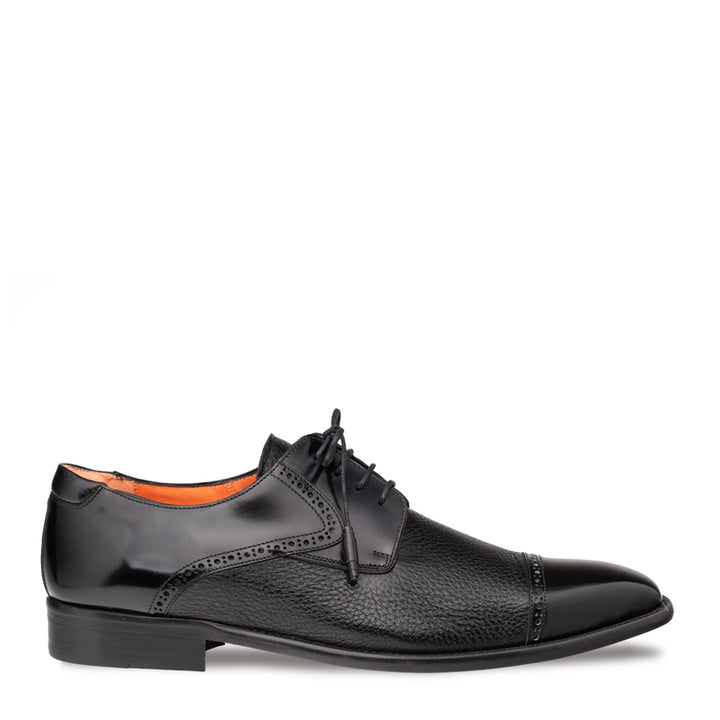Hi-Shine Calf/Deer Cap Toe Derby