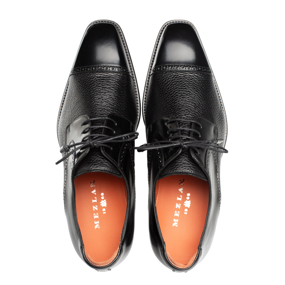 Hi-Shine Calf/Deer Cap Toe Derby