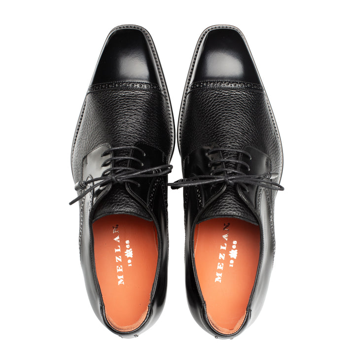 Hi-Shine Calf/Deer Cap Toe Derby