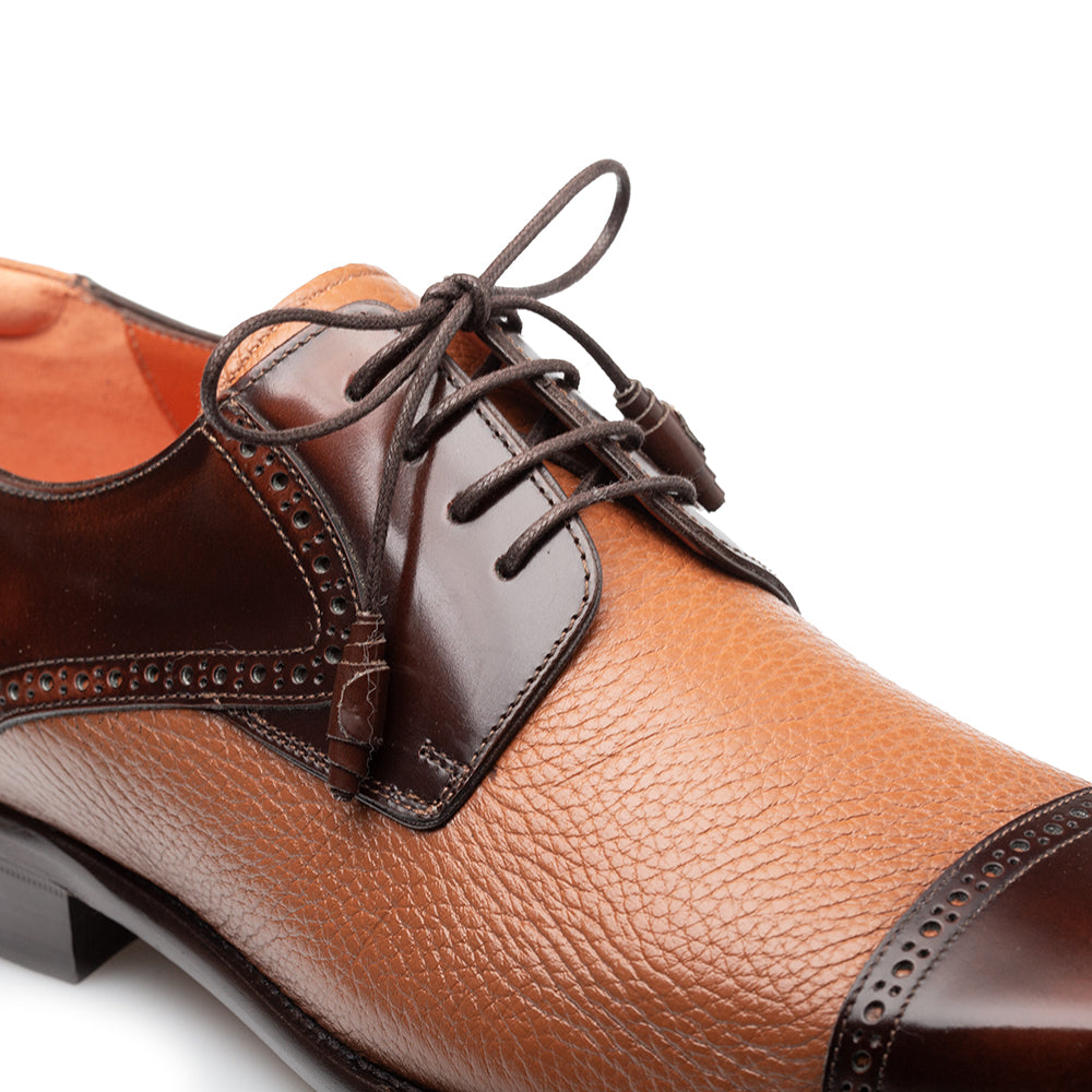 Hi-Shine Calf/Deer Cap Toe Derby