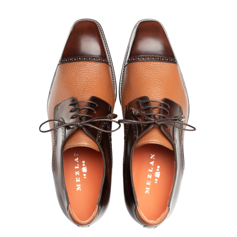 Hi-Shine Calf/Deer Cap Toe Derby