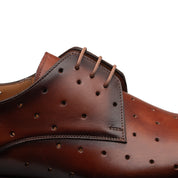 Perforated Plain Toe Lace-Up