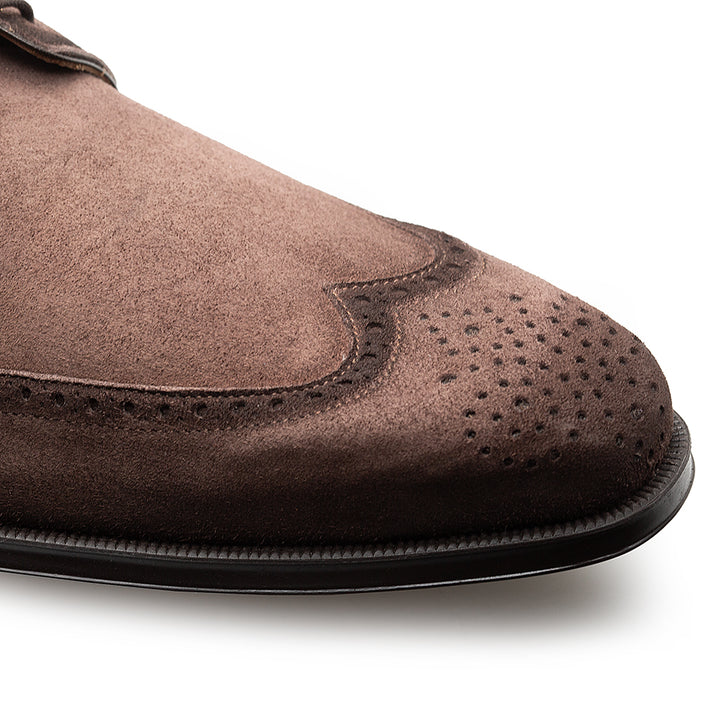 Benante Suede Wing Tip Derby