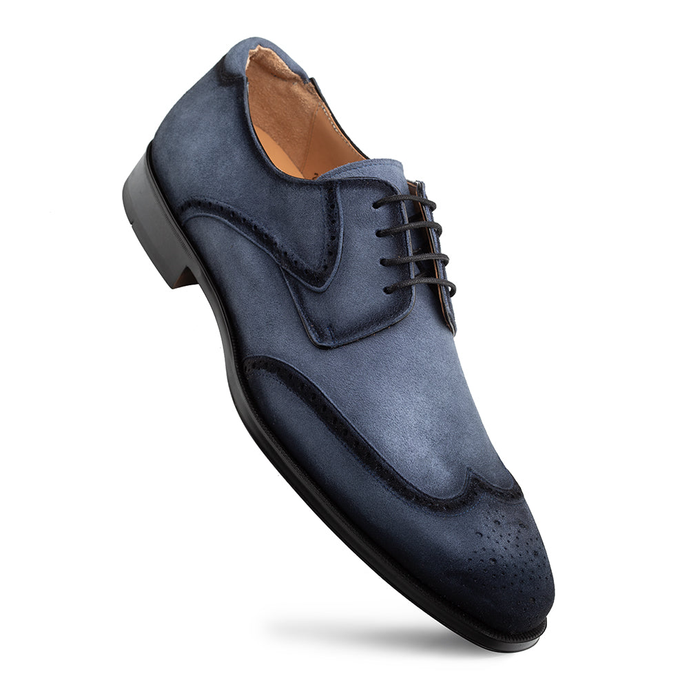 Benante Suede Wing Tip Derby