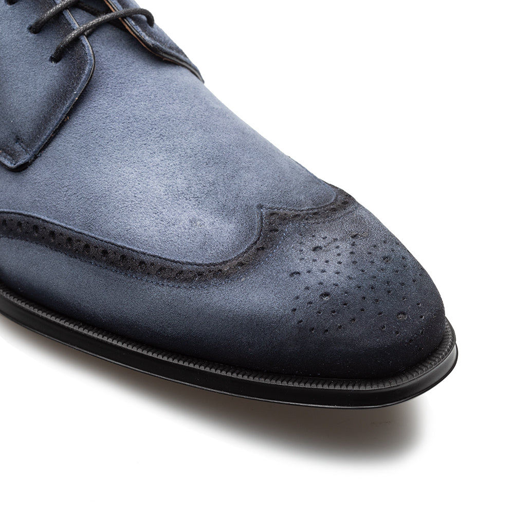 Benante Suede Wing Tip Derby