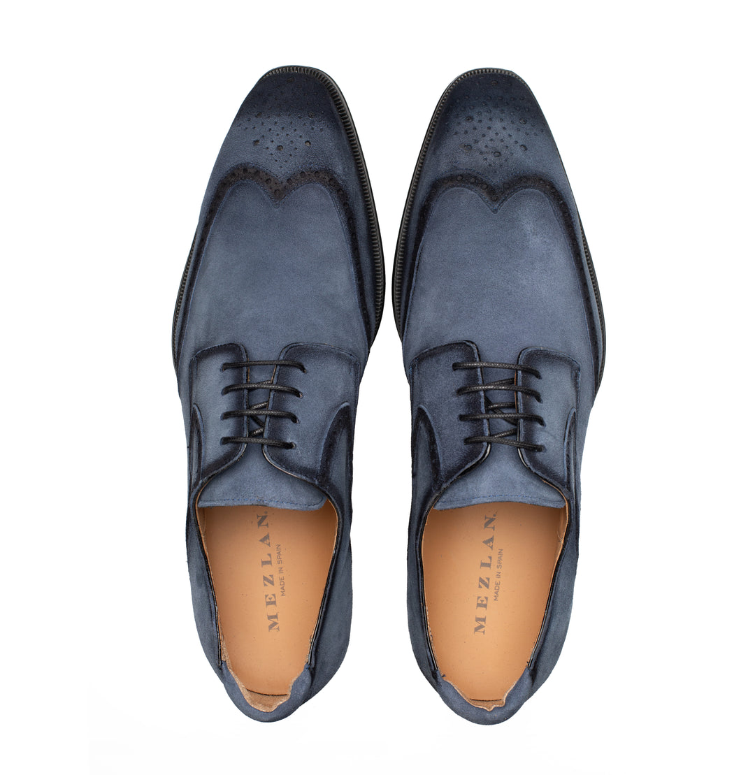 Benante Suede Wing Tip Derby