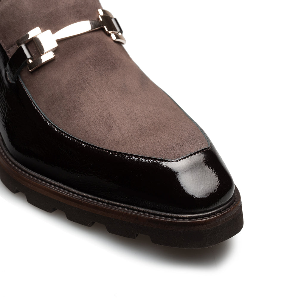 Valone Hi-Shine/Suede Lug Slip On