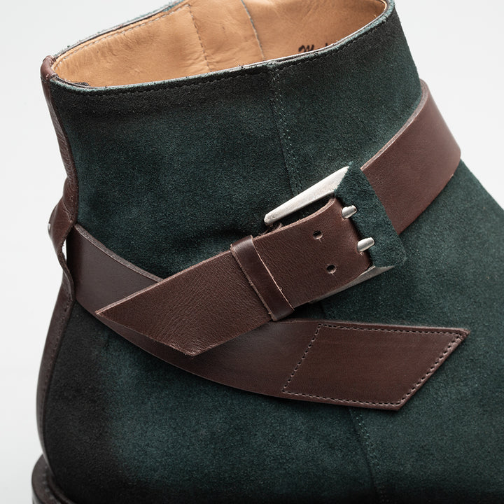 Suede/Leather Strap Boot