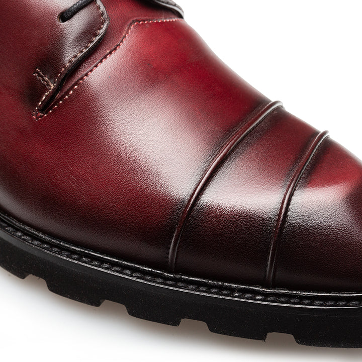 Rugged Patina Calf Cap Toe Derby