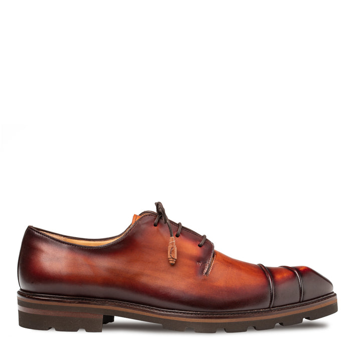 Rugged Patina Calf Cap Toe Derby