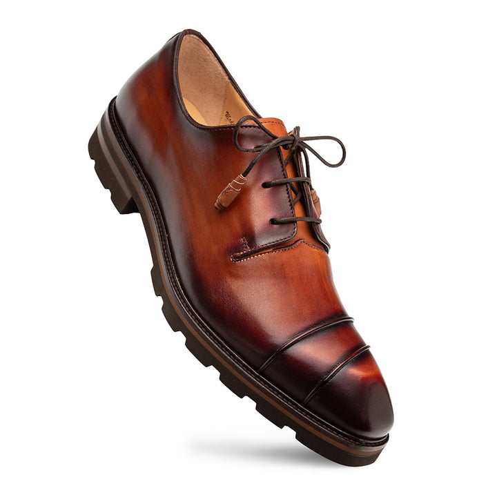 Rugged Patina Calf Cap Toe Derby
