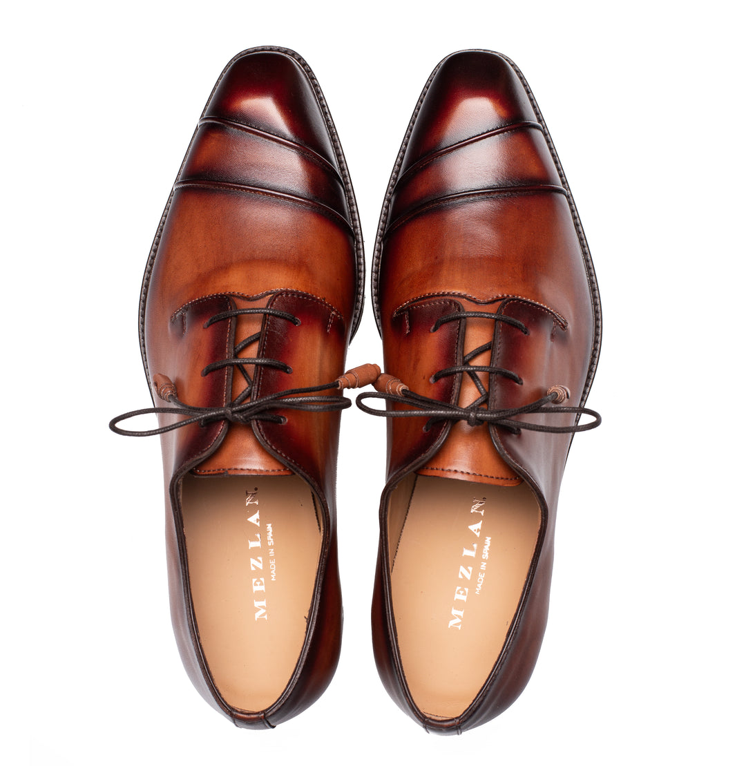 Rugged Patina Calf Cap Toe Derby