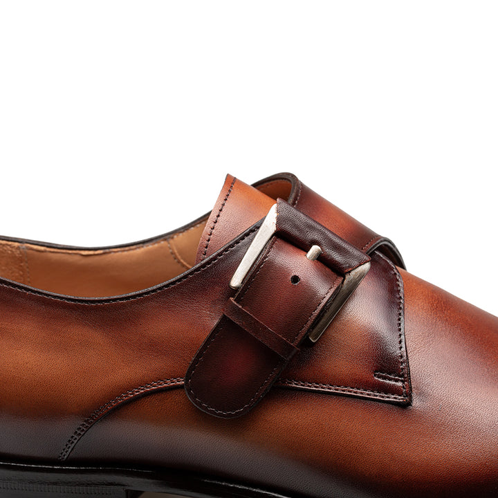 Patina Calf Plain Toe Monk