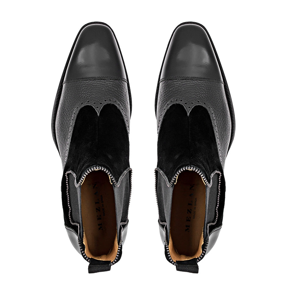 Calf/Suede Cap Toe Boot