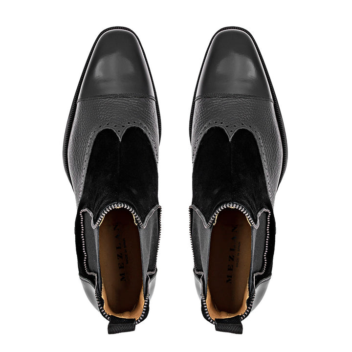 Calf/Suede Cap Toe Boot