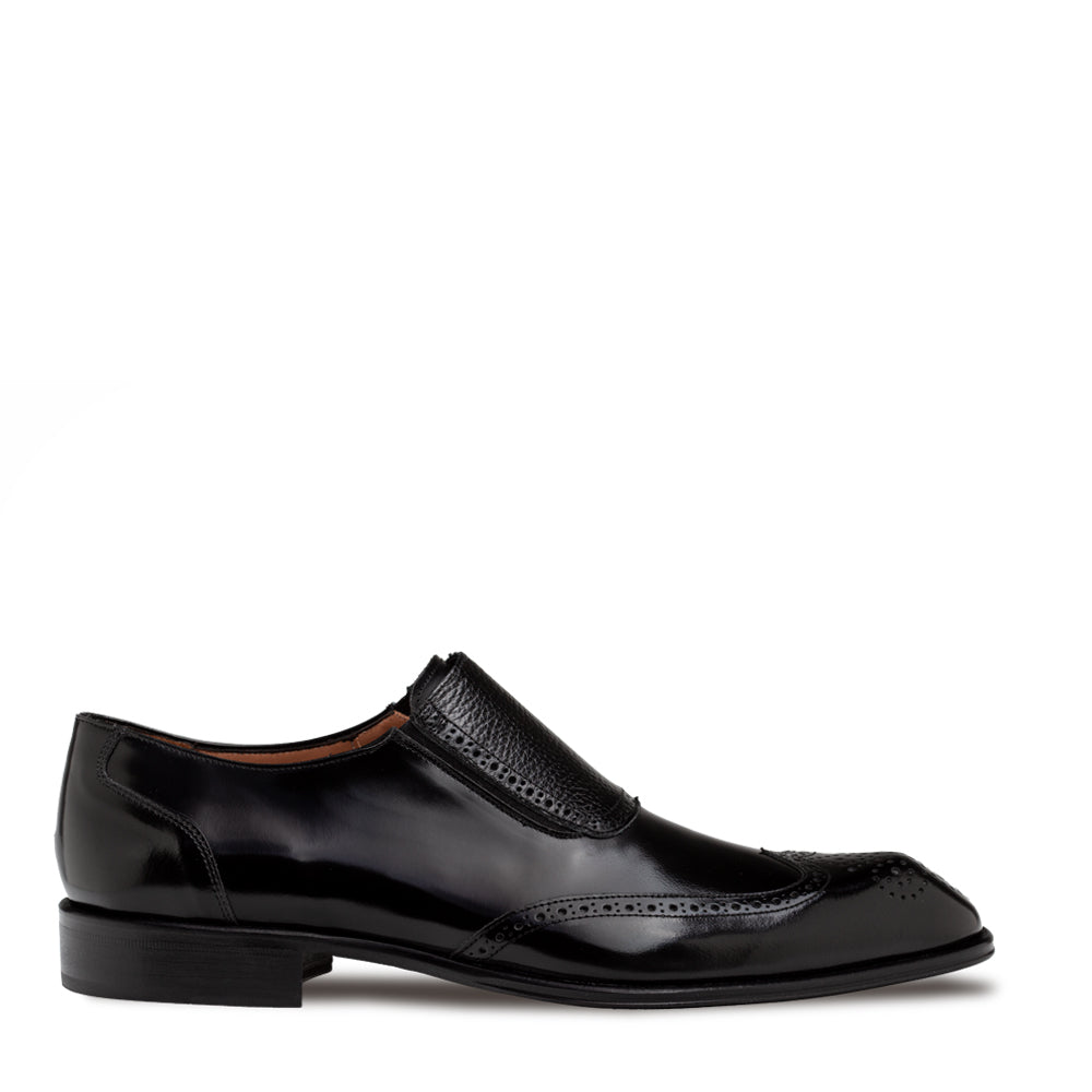 Liberty II Shiny Calf Wing Tip Medallion Slip On
