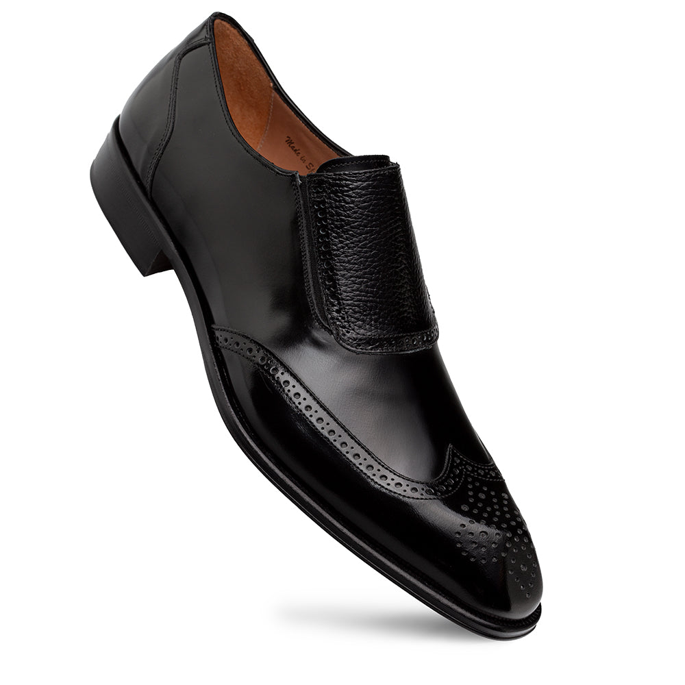 Liberty II Shiny Calf Wing Tip Medallion Slip On