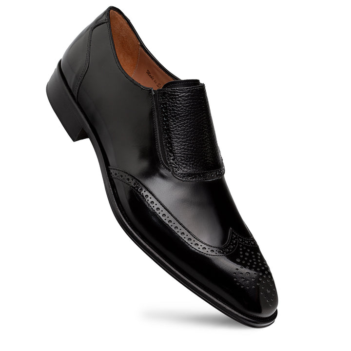 Liberty II Shiny Calf Wing Tip Medallion Slip On