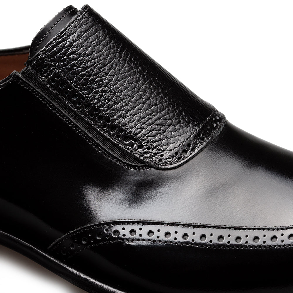 Liberty II Shiny Calf Wing Tip Medallion Slip On