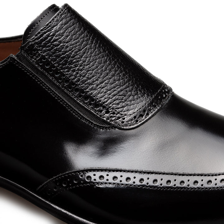 Liberty II Shiny Calf Wing Tip Medallion Slip On
