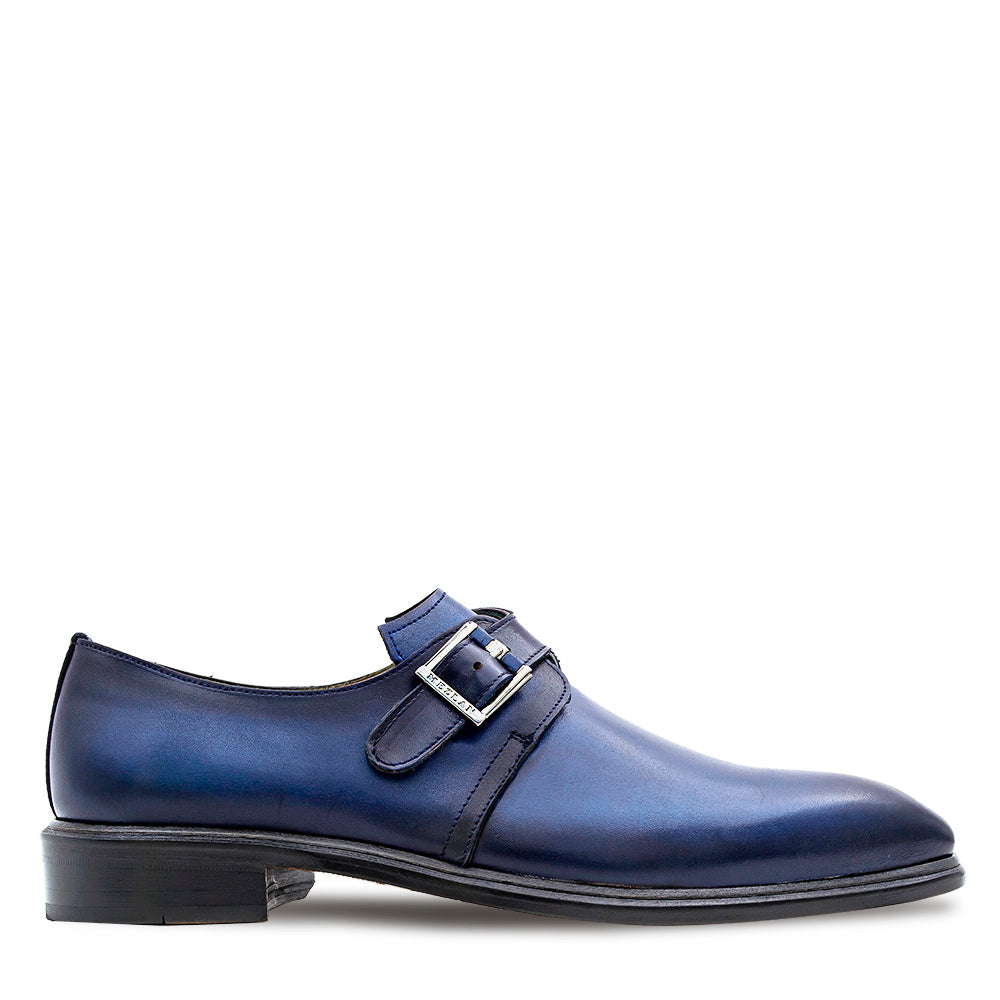 Patina Calf Plain Toe Monk Strap