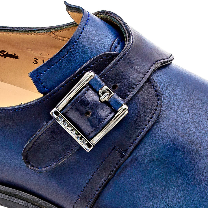 Patina Calf Plain Toe Monk Strap