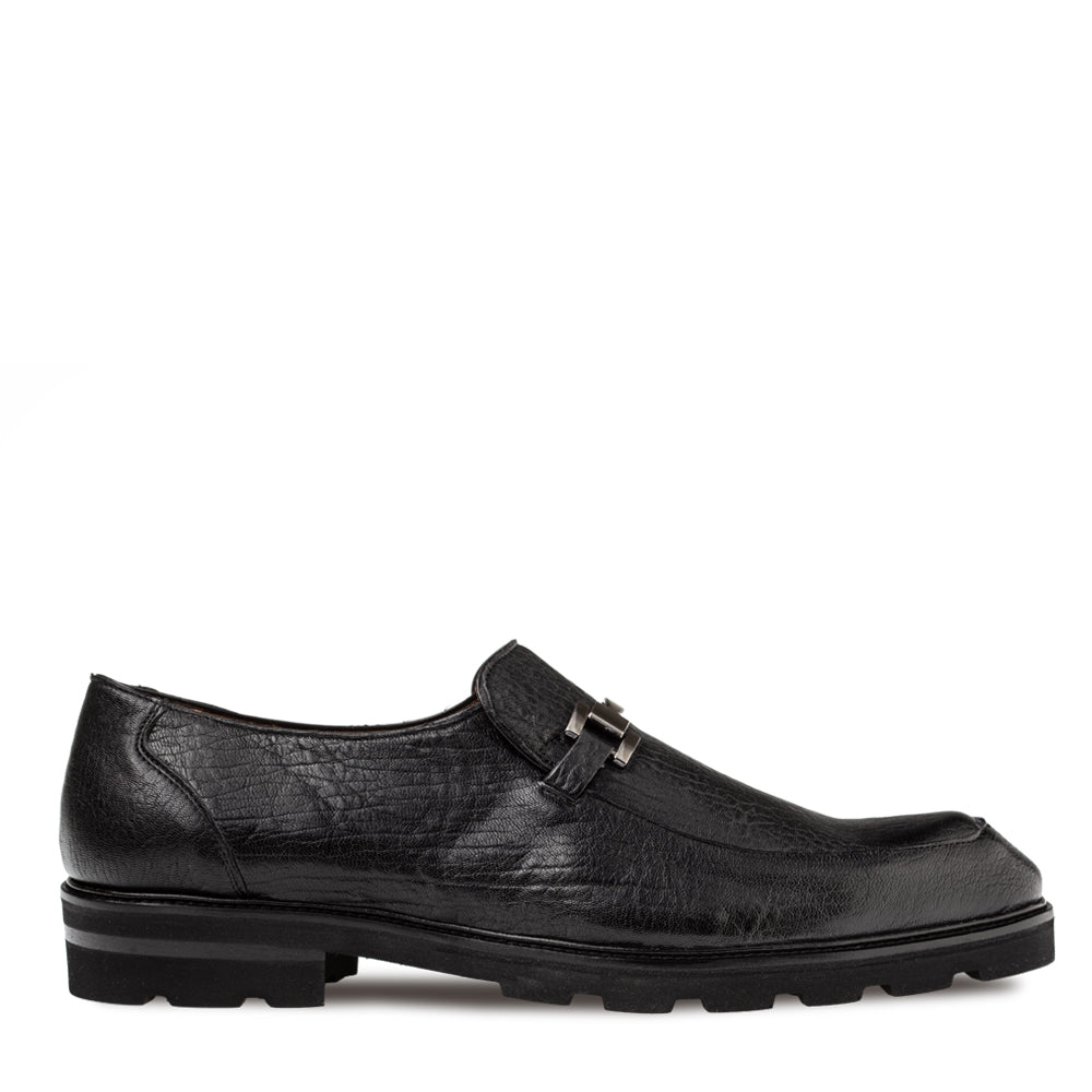 Pebbled Lug Sole Ornament Loafer