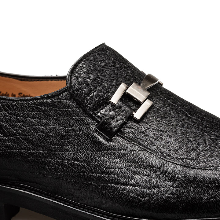 Pebbled Lug Sole Ornament Loafer