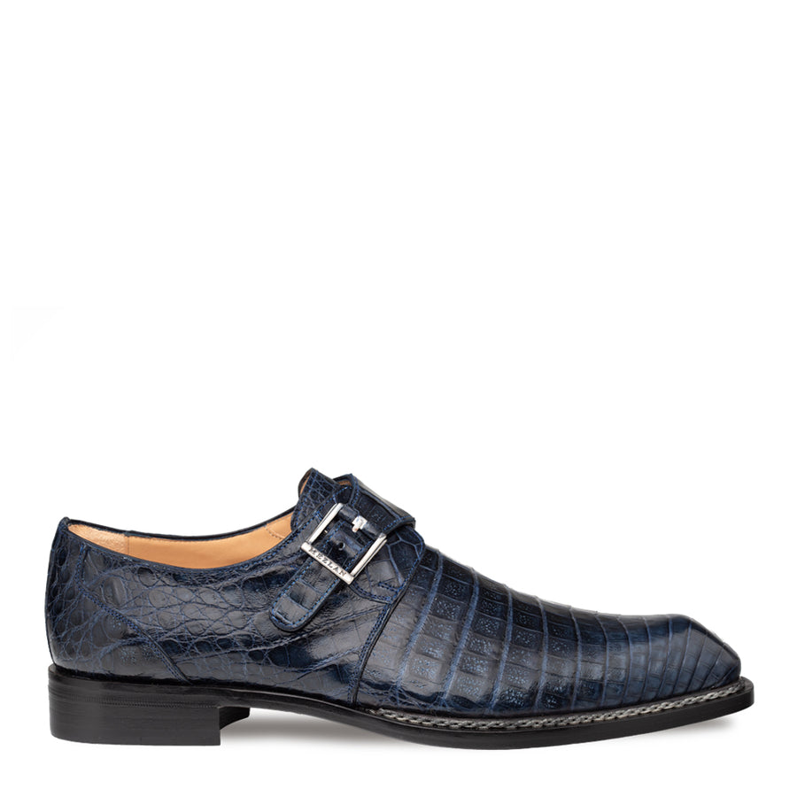 Mezlan Gigolo Crocodile Monk Strap Black (50056-F)