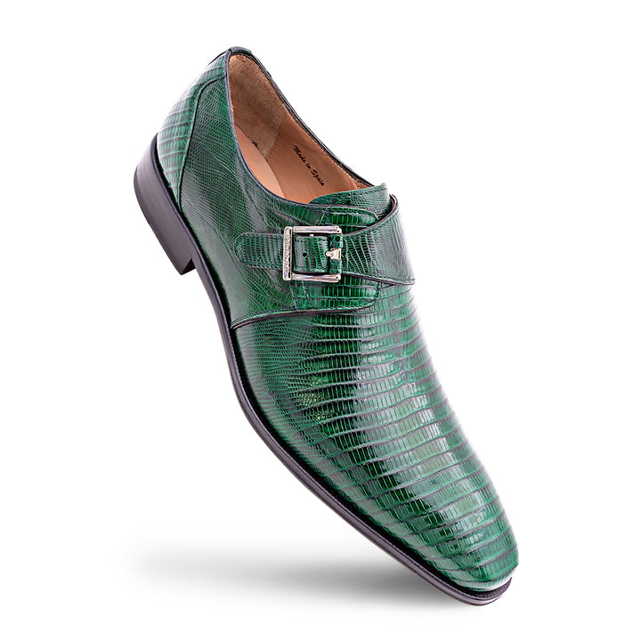 Lizard Plain Toe Monk Strap